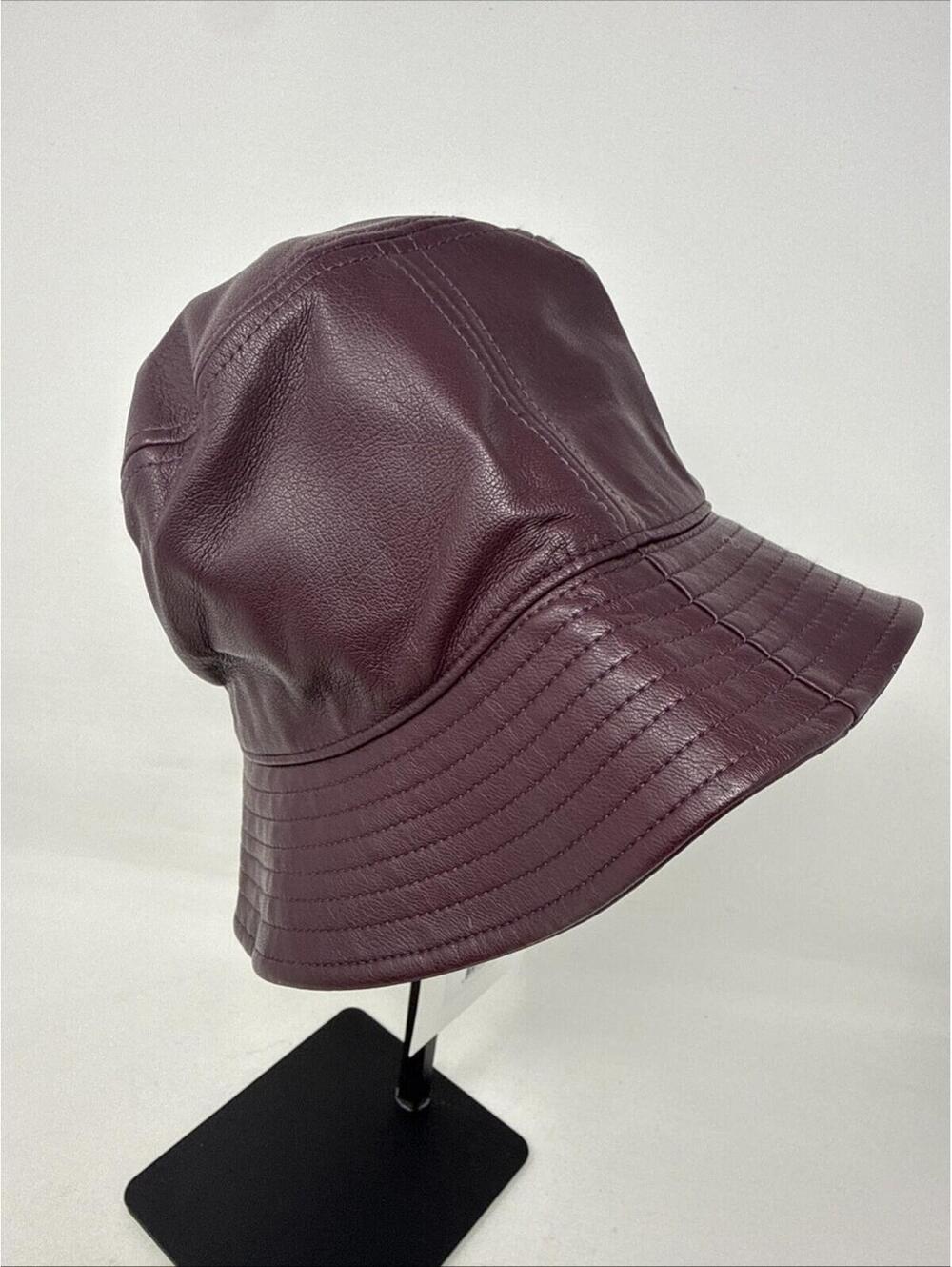 Stand Studio Vida Burgundy Faux Leather Bucket Hat NEW!